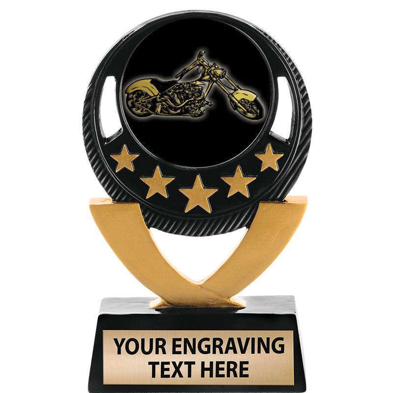 5"FIVE STAR BLK-GLD INS SCULP