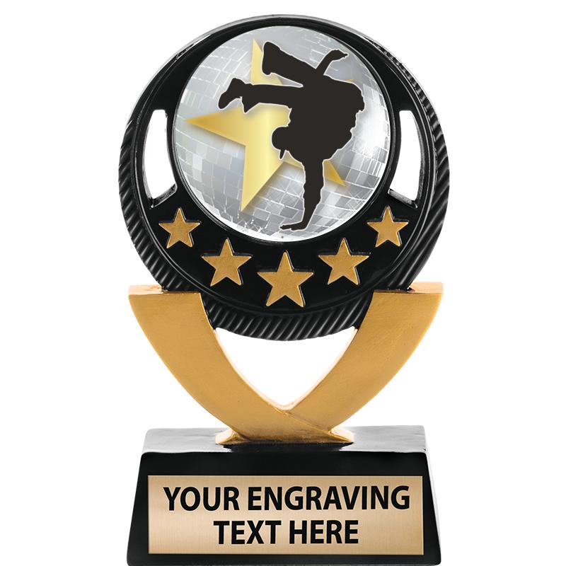 5"FIVE STAR BLK-GLD INS SCULP