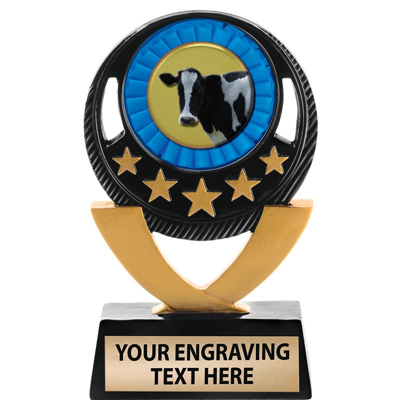 5"FIVE STAR BLK-GLD INS SCULP