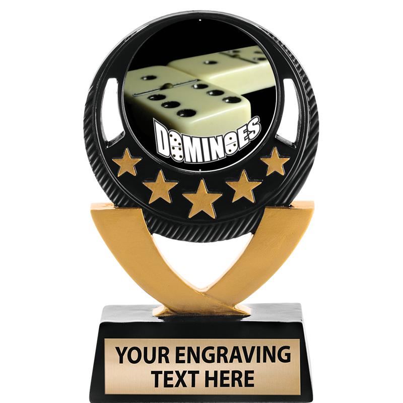 5"FIVE STAR BLK-GLD INS SCULP