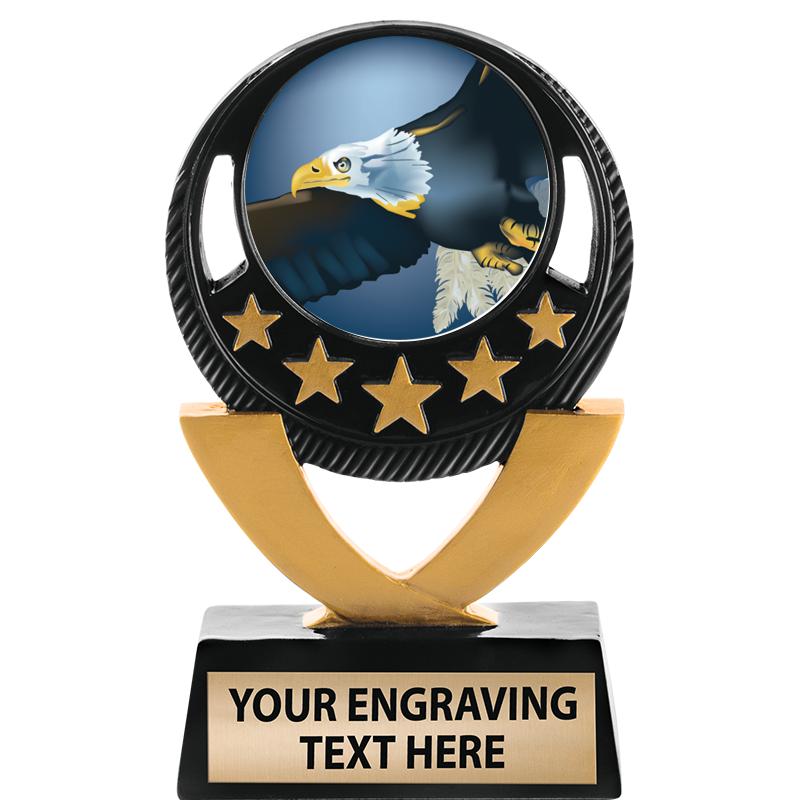 5"FIVE STAR BLK-GLD INS SCULP