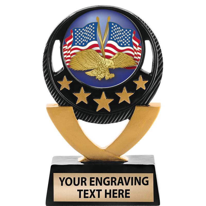 5"FIVE STAR BLK-GLD INS SCULP