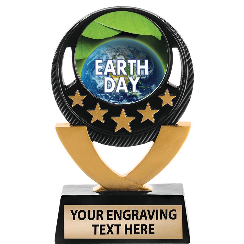 5"FIVE STAR BLK-GLD INS SCULP