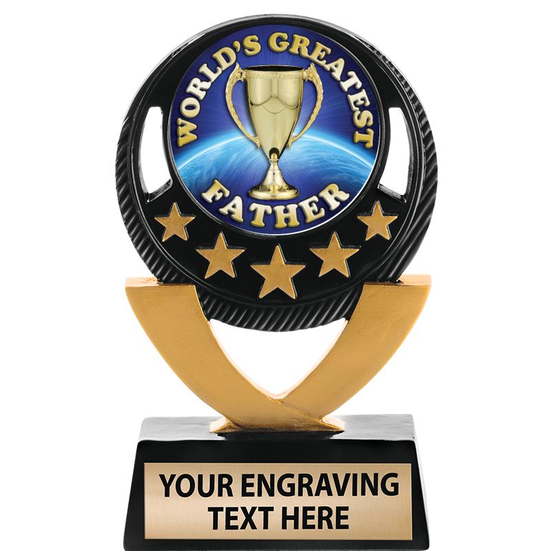 5"FIVE STAR BLK-GLD INS SCULP