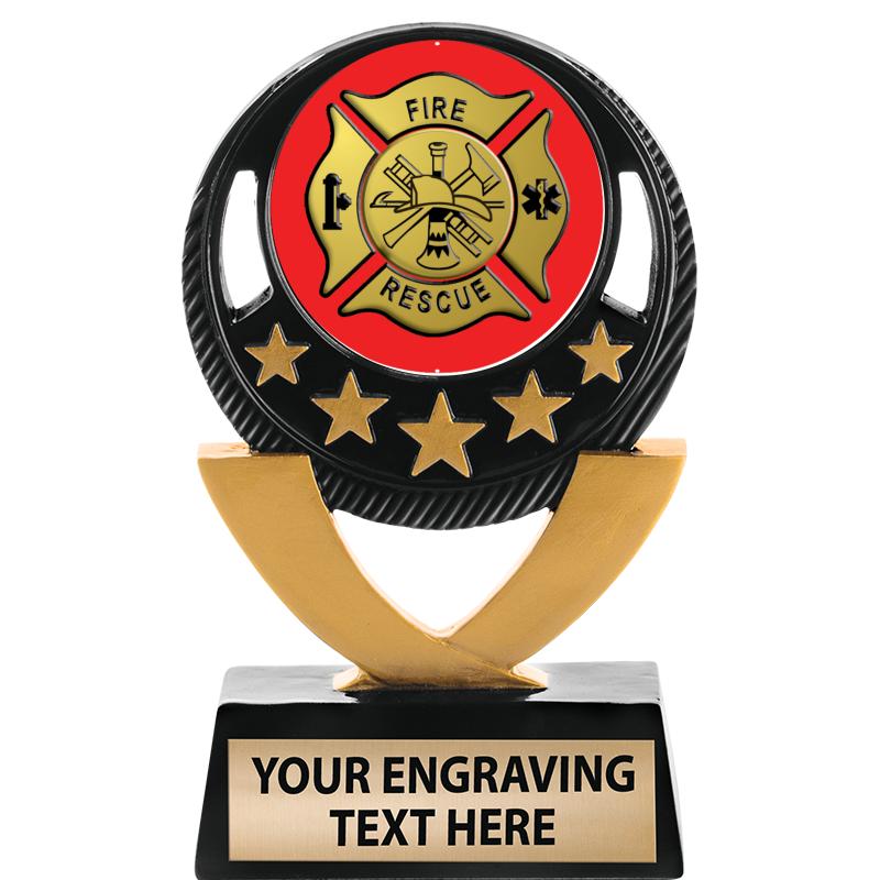 5"FIVE STAR BLK-GLD INS SCULP