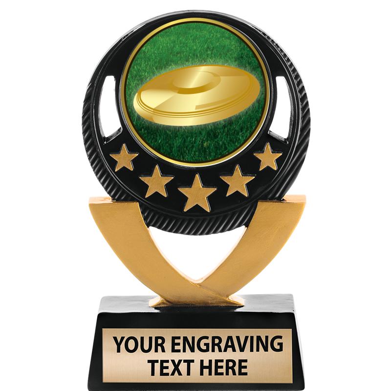 5"FIVE STAR BLK-GLD INS SCULP