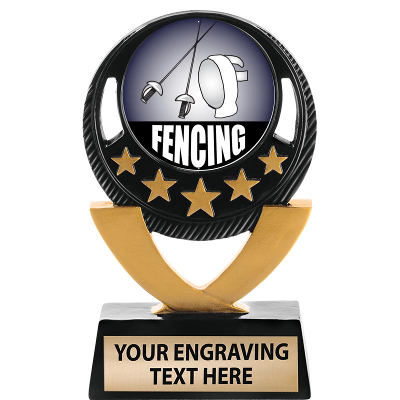 5"FIVE STAR BLK-GLD INS SCULP