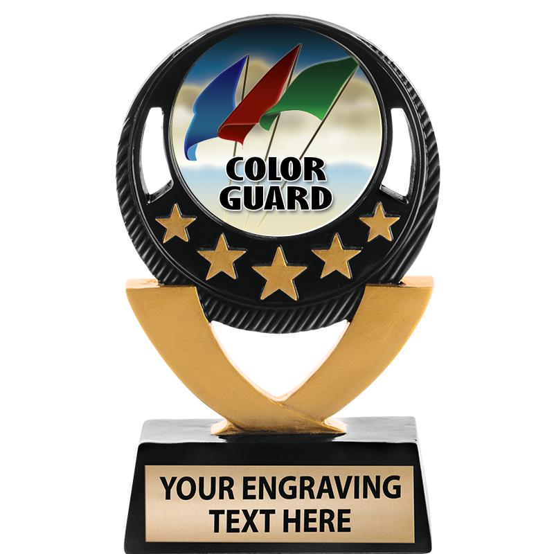 5"FIVE STAR BLK-GLD INS SCULP