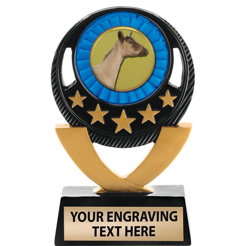 5"FIVE STAR BLK-GLD INS SCULP