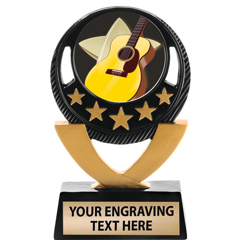 5"FIVE STAR BLK-GLD INS SCULP