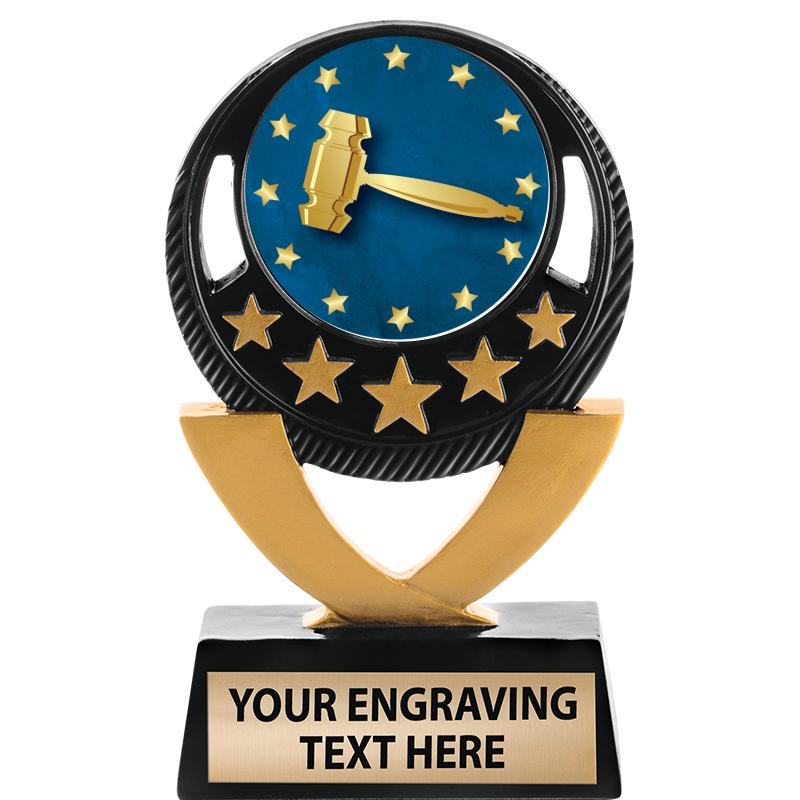 5"FIVE STAR BLK-GLD INS SCULP