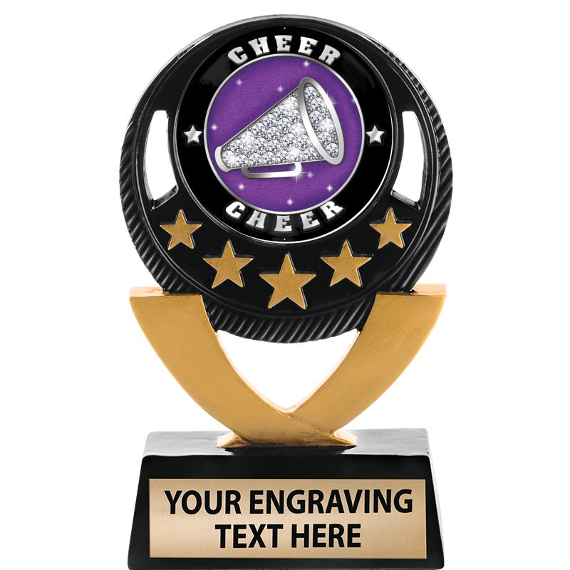 5"FIVE STAR BLK-GLD INS SCULP