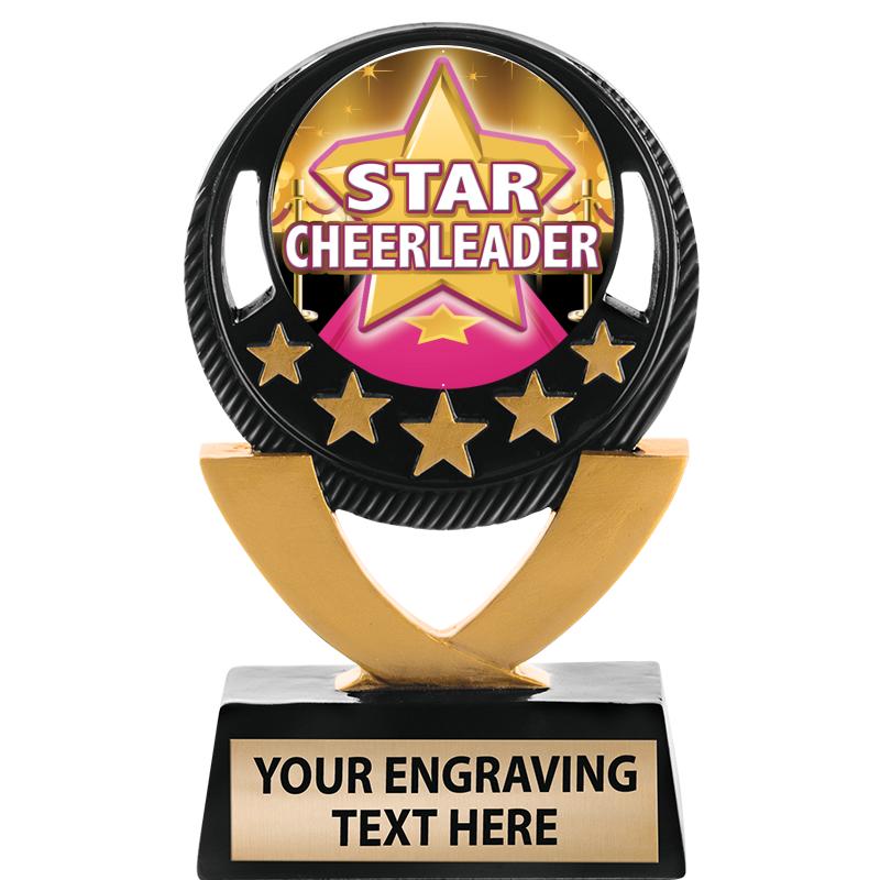 5"FIVE STAR BLK-GLD INS SCULP