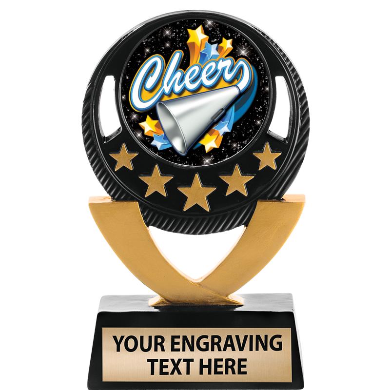 5"FIVE STAR BLK-GLD INS SCULP