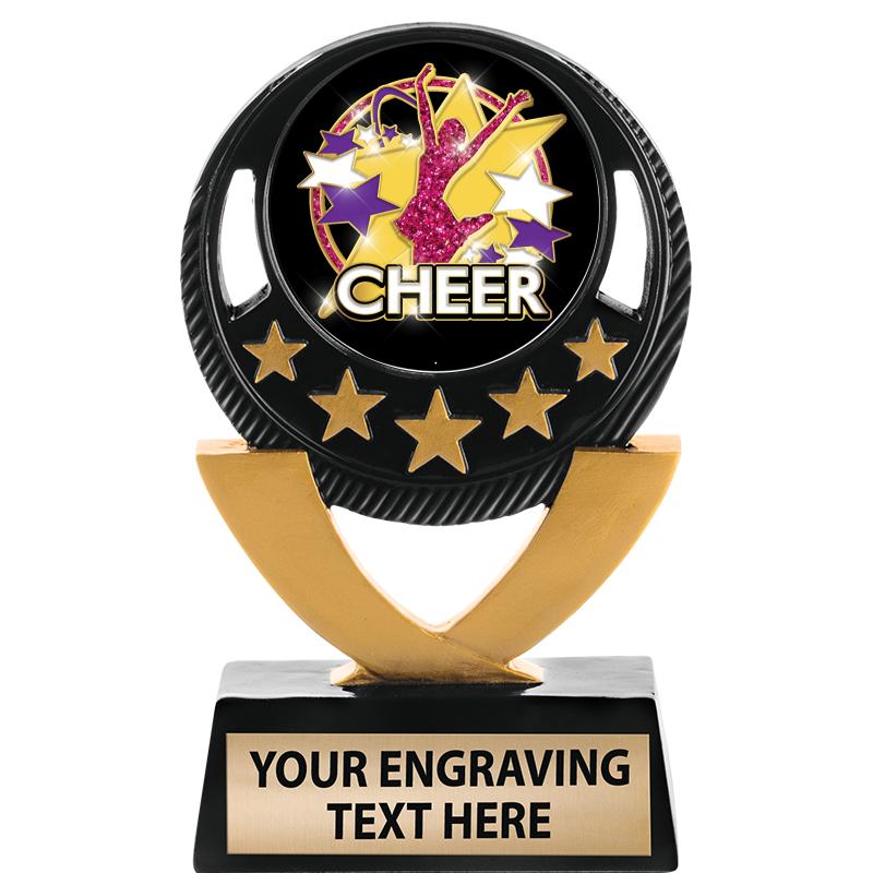 5"FIVE STAR BLK-GLD INS SCULP