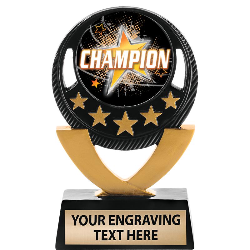 5"FIVE STAR BLK-GLD INS SCULP