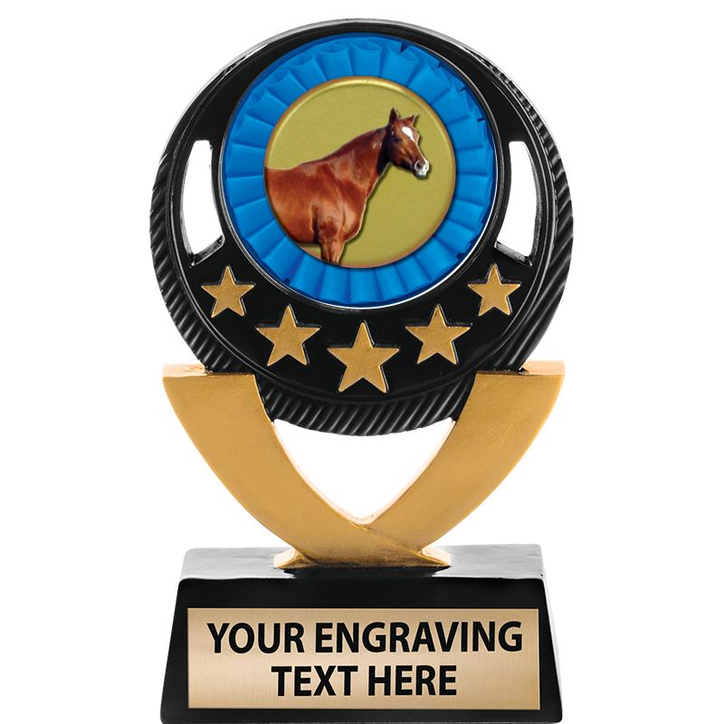 5"FIVE STAR BLK-GLD INS SCULP