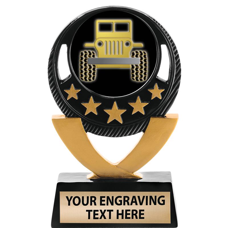 5"FIVE STAR BLK-GLD INS SCULP