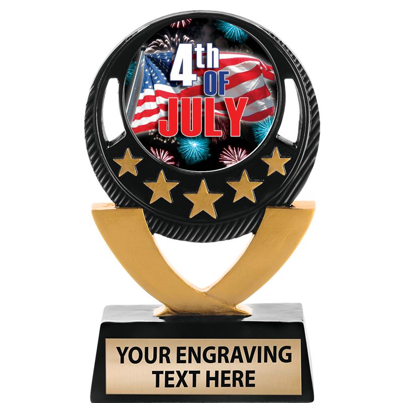 5"FIVE STAR BLK-GLD INS SCULP