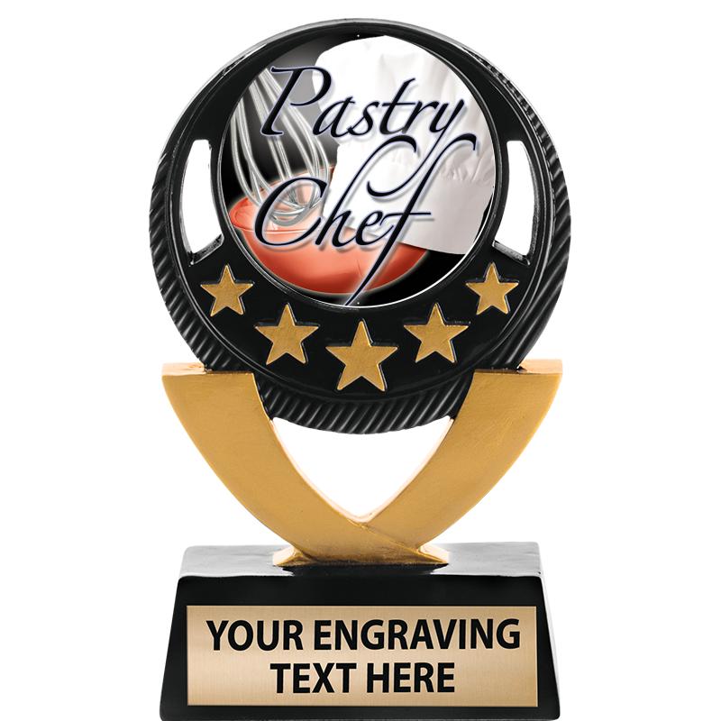 5"FIVE STAR BLK-GLD INS SCULP