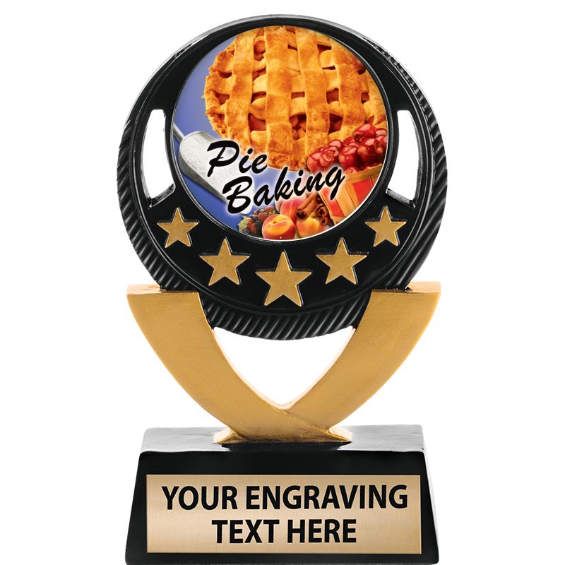 5"FIVE STAR BLK-GLD INS SCULP