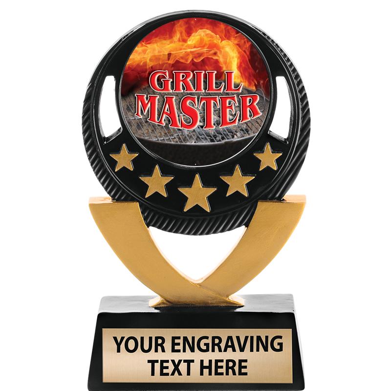 5"FIVE STAR BLK-GLD INS SCULP