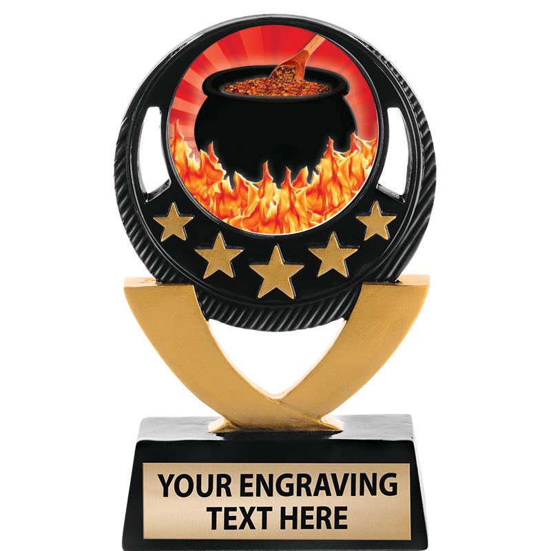 5"FIVE STAR BLK-GLD INS SCULP