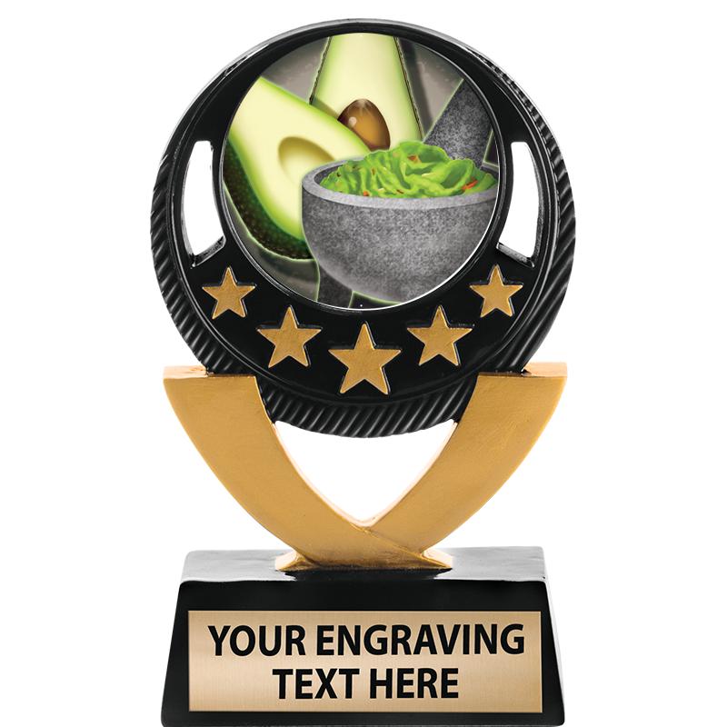 5"FIVE STAR BLK-GLD INS SCULP