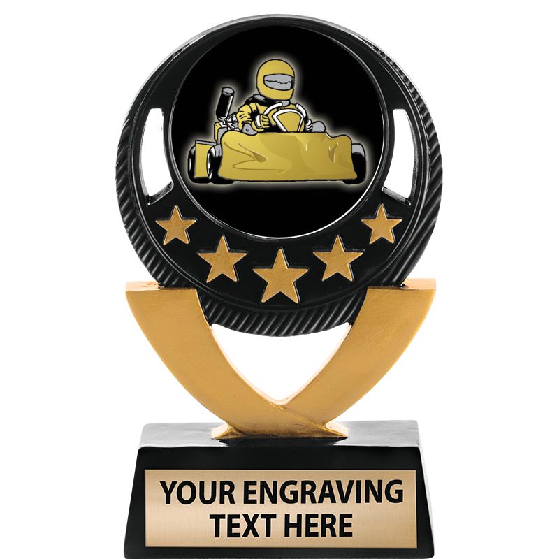 5"FIVE STAR BLK-GLD INS SCULP