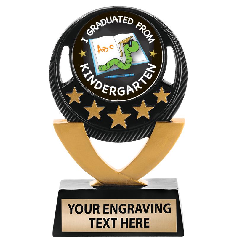 5"FIVE STAR BLK-GLD INS SCULP