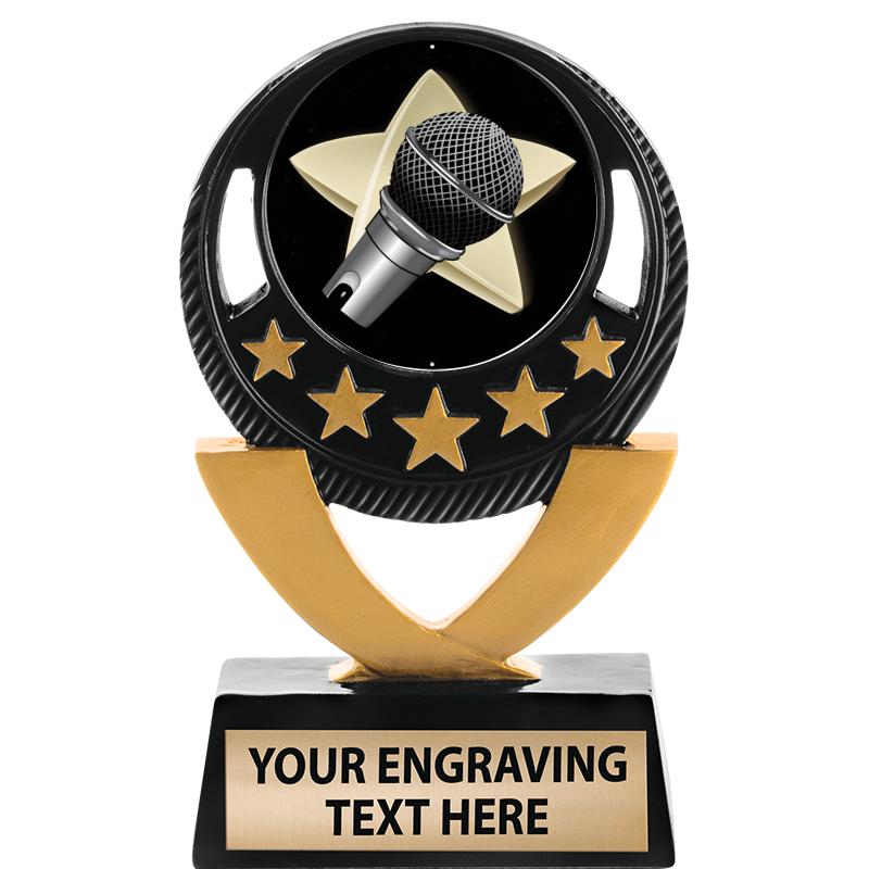 5"FIVE STAR BLK-GLD INS SCULP