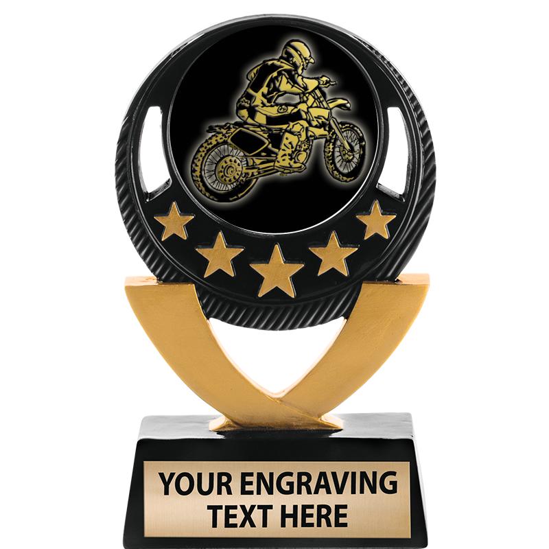 5"FIVE STAR BLK-GLD INS SCULP