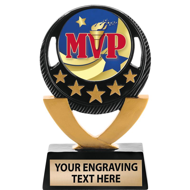 5"FIVE STAR BLK-GLD INS SCULP