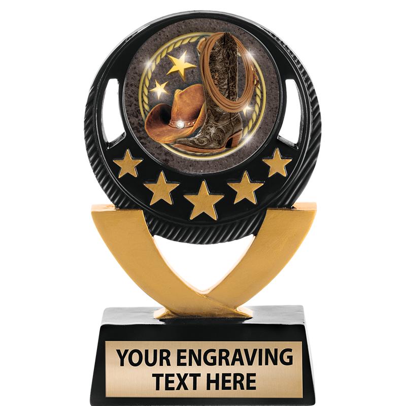 5"FIVE STAR BLK-GLD INS SCULP