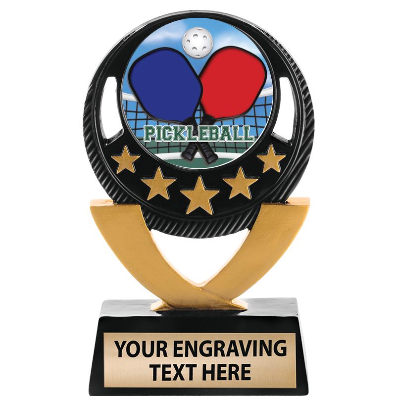 5"FIVE STAR BLK-GLD INS SCULP