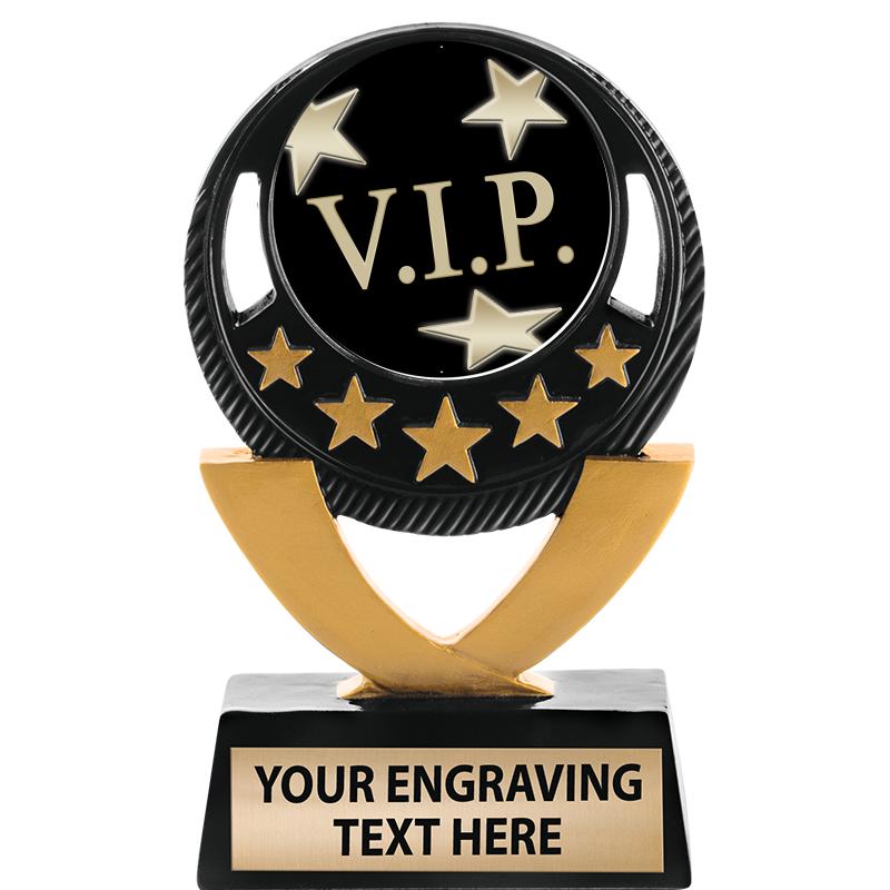 5"FIVE STAR BLK-GLD INS SCULP