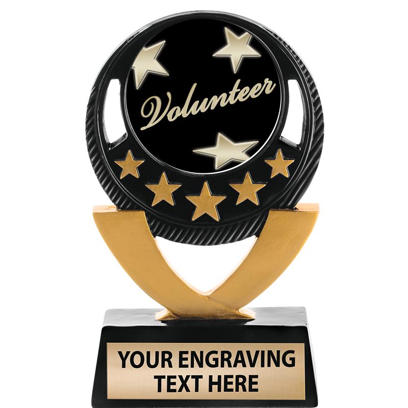 5"FIVE STAR BLK-GLD INS SCULP