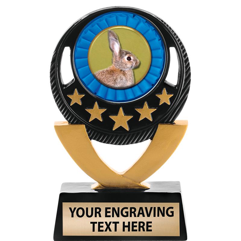 5"FIVE STAR BLK-GLD INS SCULP