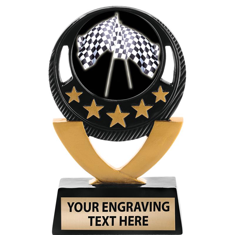 5"FIVE STAR BLK-GLD INS SCULP