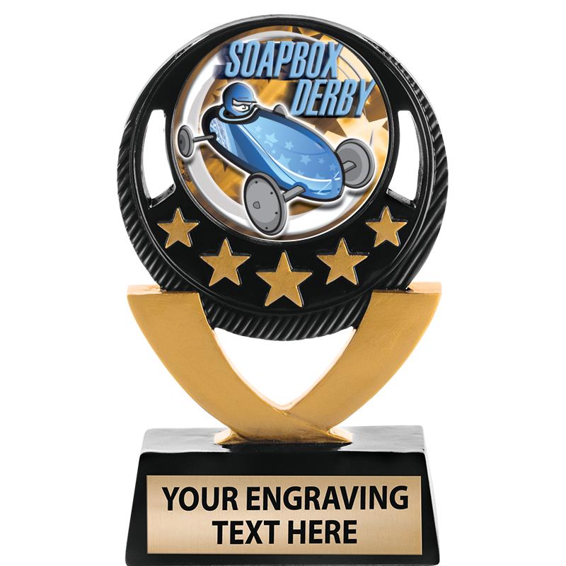 5"FIVE STAR BLK-GLD INS SCULP