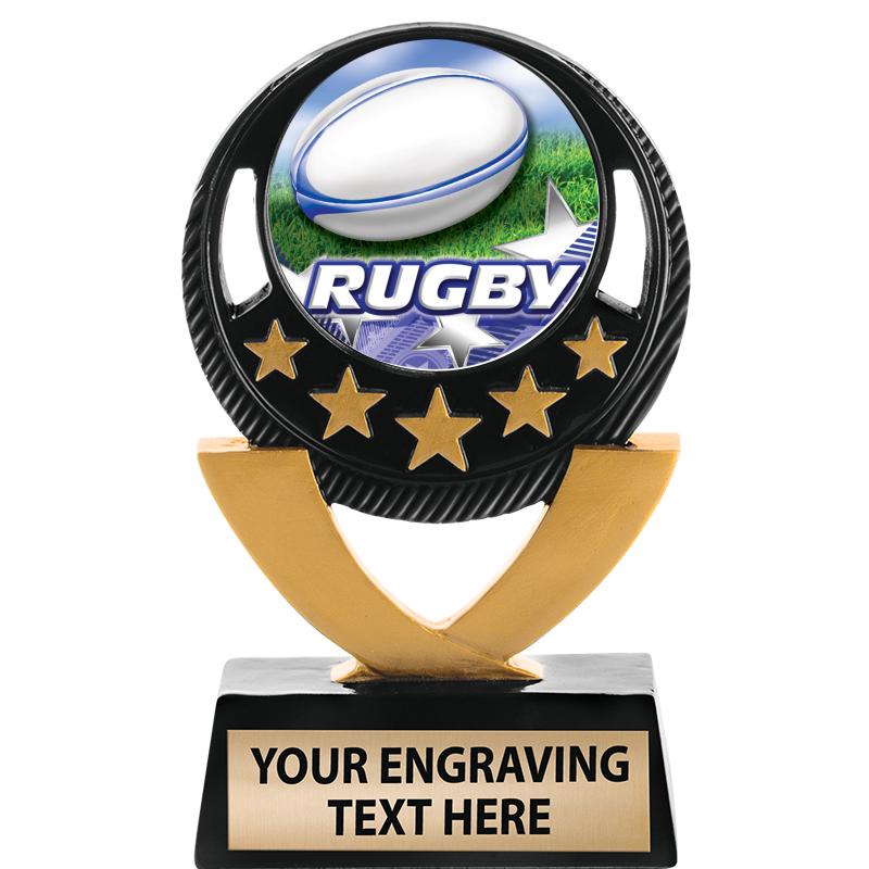 5"FIVE STAR BLK-GLD INS SCULP