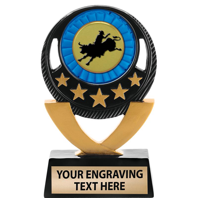 5"FIVE STAR BLK-GLD INS SCULP