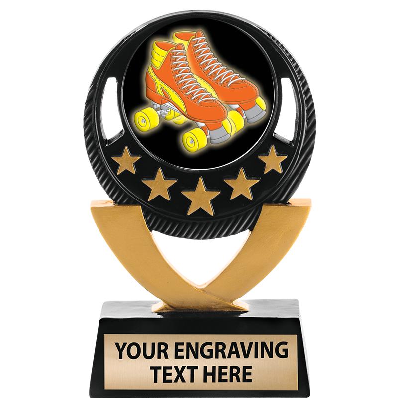 5"FIVE STAR BLK-GLD INS SCULP