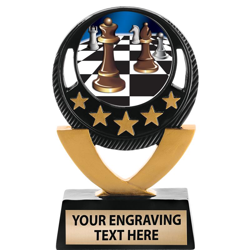 5"FIVE STAR BLK-GLD INS SCULP