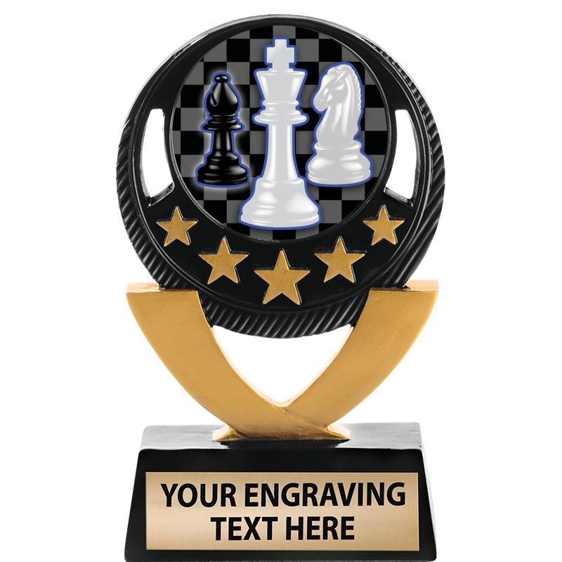 5"FIVE STAR BLK-GLD INS SCULP