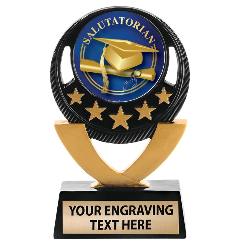 5"FIVE STAR BLK-GLD INS SCULP