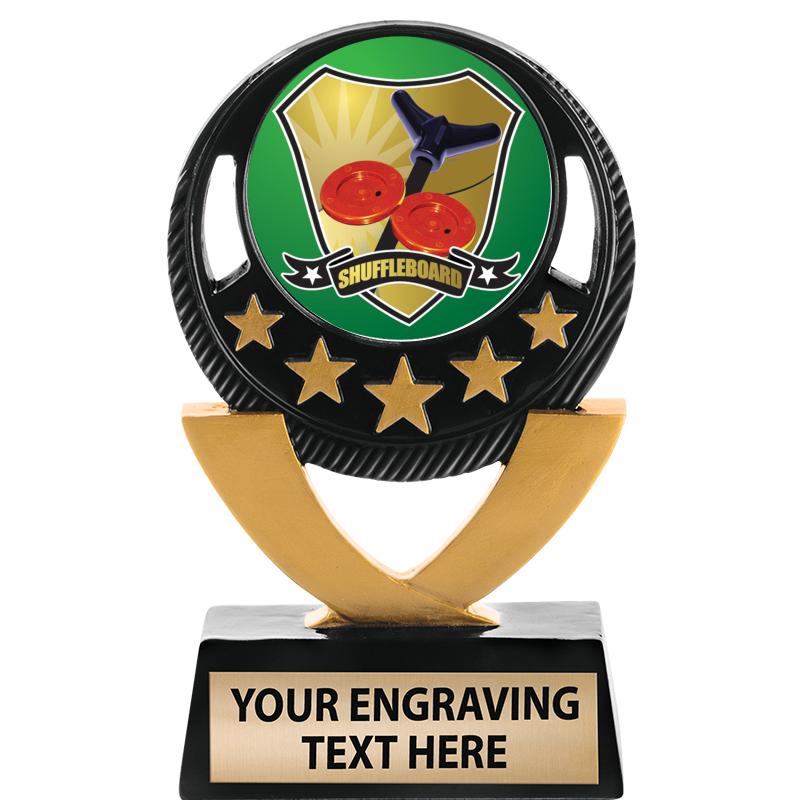 5"FIVE STAR BLK-GLD INS SCULP