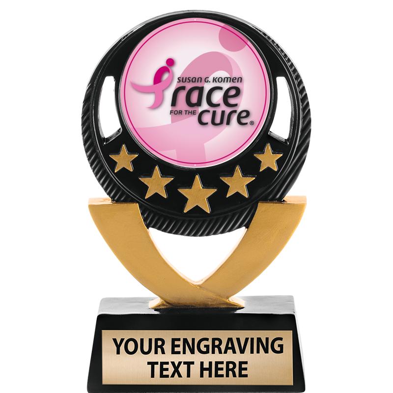 5"FIVE STAR BLK-GLD INS SCULP