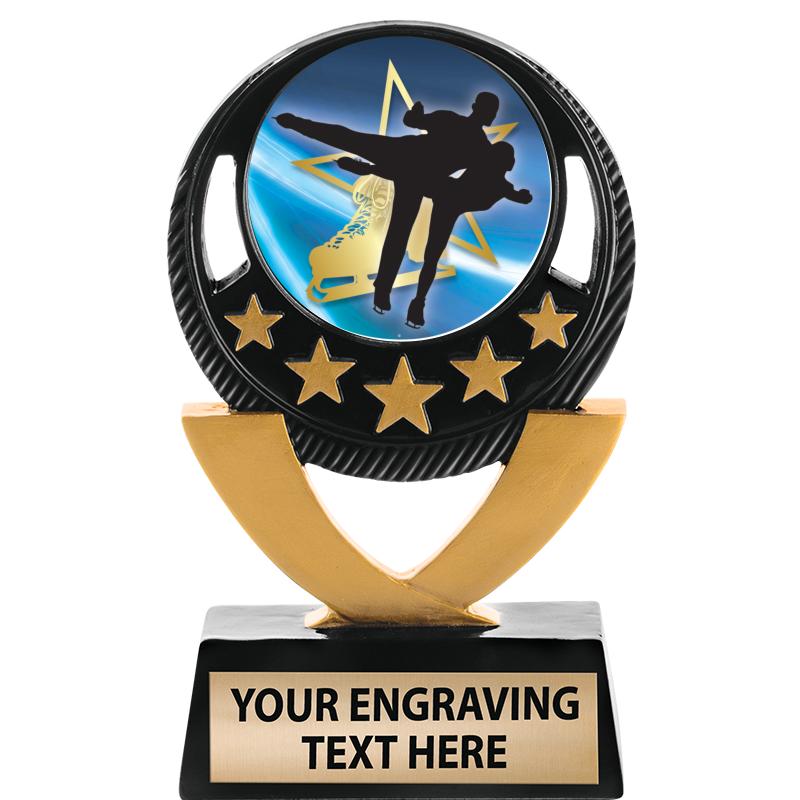 5"FIVE STAR BLK-GLD INS SCULP