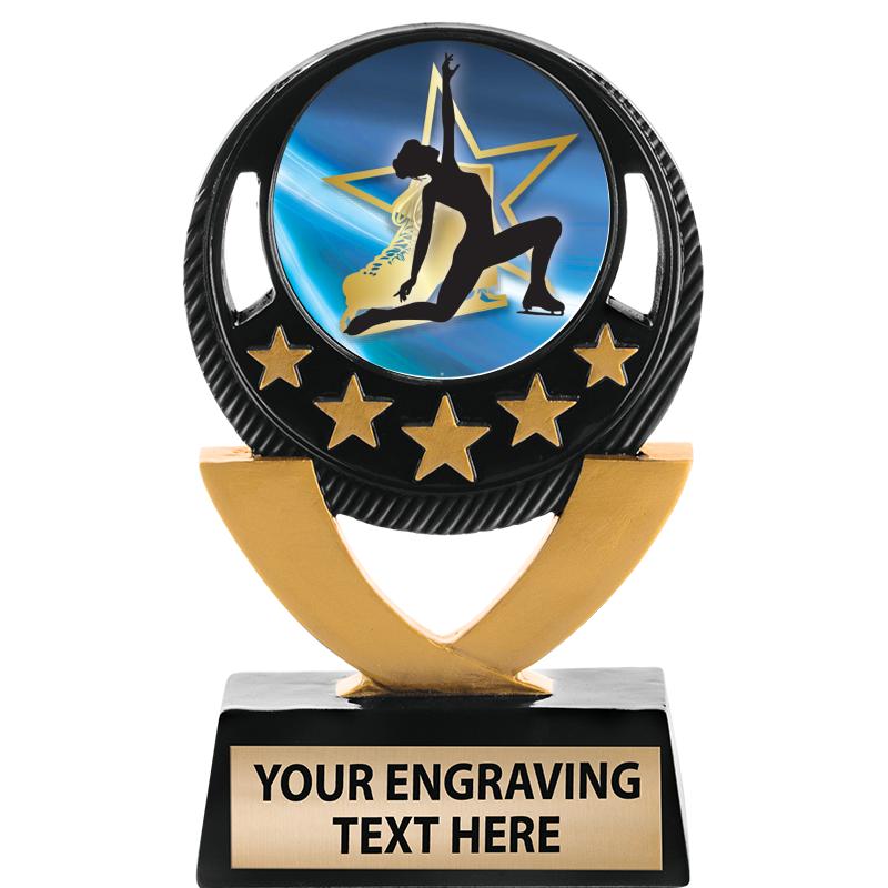 5"FIVE STAR BLK-GLD INS SCULP